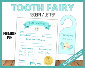 Fairy: Tooth Fairy Receipt/Letter