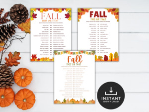 Fall Autumn: Fall This or That - Would You Rather Game