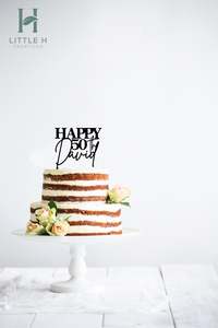 Cake Toppers All: Happy Birthday Topper Personalised