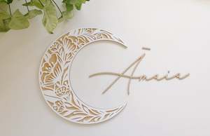 Children: Floral Luna Wall Name