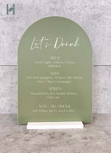 Wedding Engagement: Bar Menu - Botanical Range