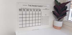 Planners Calendars: Dry Erase Acrylic Monthly with Shopping List Calendar