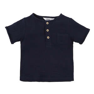 Bebe by Minihaha - Navy Crinkle Top -