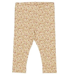 Wheat 2: Wheat - Jersey Leggings - Eggshell Flowers