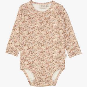 Wheat 2: Wheat - Long Sleeve Bodysuit - Pale Lilac Flowers