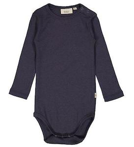 Wheat - Midnight Blue Rib Longsleeve Bodysuit