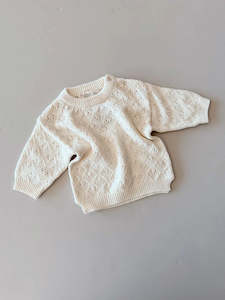 Baby Boy 0 24 Months: Freckles By Fo - Mila Pointelle Cotton Sweater