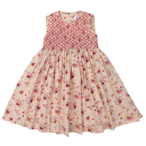 Little Girls 2 5 Years 1: Korango - Hand Smocked Floral Dress Rose