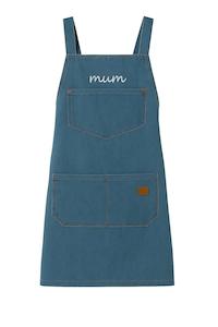 Personalised Embroidered Apron - Denim Blue