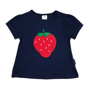 Lucky Last Piece: Korango - Strawberry Applique Swing Top Navy