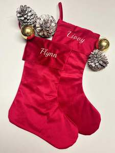 All Collection: Personalised Embroidered Velvet Christmas Sock