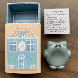 Calming Kitty Metal Worry Stone