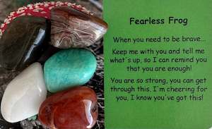 Positive Affirmation Cards Set Of 11 Designs: Fearless Frog Tumble Stones