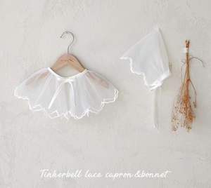 Bibs Bonnets: Tinkerbell Lace Capron