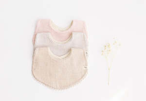Creamy Check Reversible Organic Cotton bib