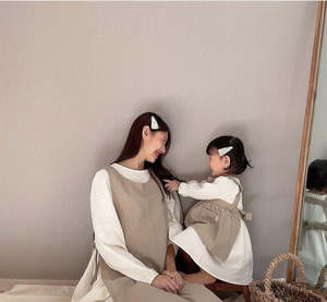 Zia Zizo: Mum's Soft Linen Apron Pink/Beige