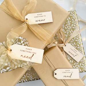 Christmas: Want, Wear, Need, Read Tags - Custom