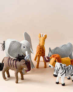 Felt Toy Safari Animals: Tara Treasures | Felt Play Toys, Safari Animal Set (6pc)
