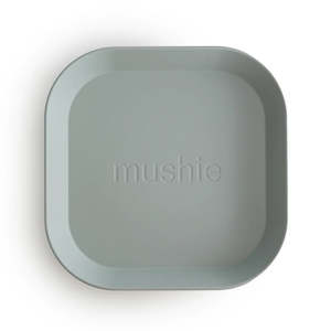 Eat And Drink: Mushie | Dinner Plate Square (Set of 2), Sage