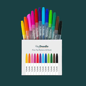 Arts Crafts: HeyDoodle | Fine Tip Markers (12 Pack)