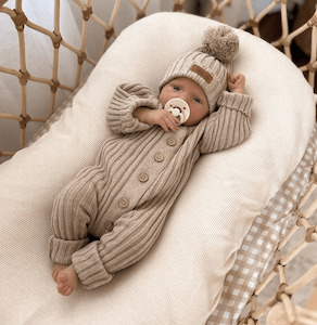 The Naturist: Little B's Nursery | Ribbed Baby Beanie, Oak