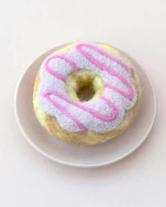 Toys: Tara Treasures | Felt Play Food, Doughnut with Pink Drizzle