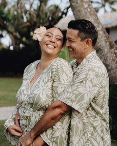 Mens: Island Dress Renetta & Shirt Matching Set - Lagoon Sage