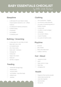 Digital Downloads: Baby Essentials Checklist