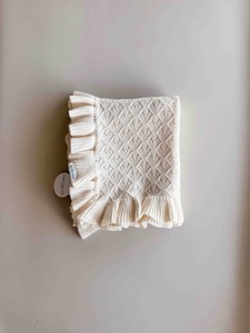 New: Mila Pointelle Frill Blanket | Snow