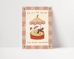 New: Round The Merry Go Round Print | A4