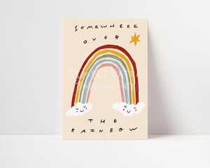 New: Somewhere Over The Rainbow Nursery Print | A5