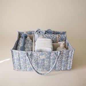 Mushie: Mushie Nappy Caddy | Blue Flowers