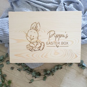 Wooden Boxes: Personalised Easter Box Bunny