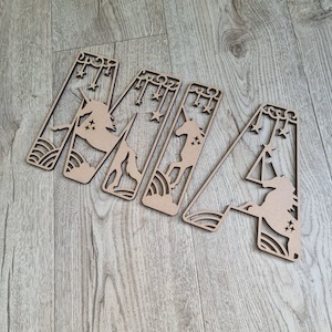 Letter Tiles: Unicorn Letters Large Nude (Unpainted)