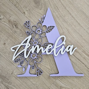 Floral Monogram Two Layer