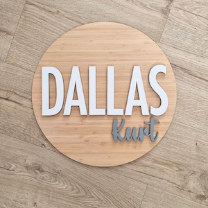 Childrens Personalised Name Decor: Two Names On Bamboo