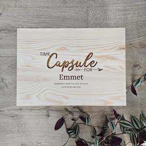 Keepsake Boxes: Time Capsule Engraved Keepsake Box