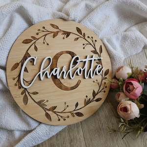 Bamboo Name In Wreath Circle