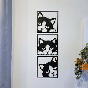 Cat Trio Wall Art Frame