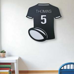 Personalised Rugby Shirt Name Sign