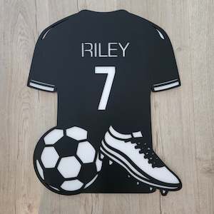 Personalised Soccer Top Name Plaque