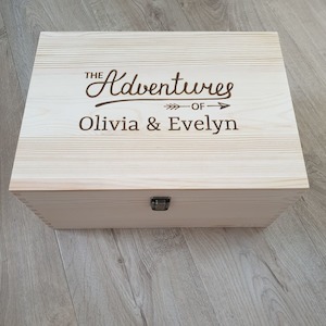 Wooden Boxes: Keepsake Box Pine Engraved The Adventures Of Personalised