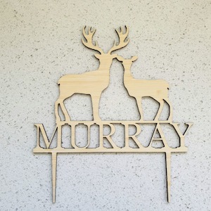 Wedding: Deer Name Cake Topper