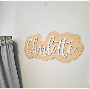 Wooden Name Signs: Bamboo Popped Wall Name Plaque Free Personalisation