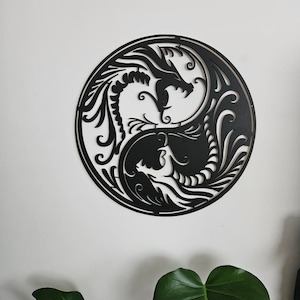 New: Dragon Ying Yang Wall Art
