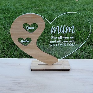 Mothers Day Heart Stand Personalised