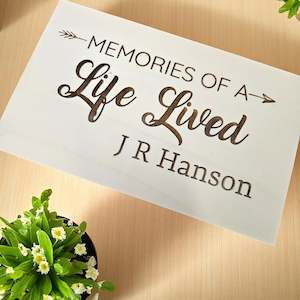 Wooden Boxes: Memories Of A Life Lived Keepsake Box (Pre-Order)