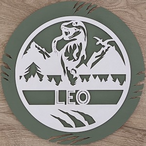 Dinosaur Name Wooden Round