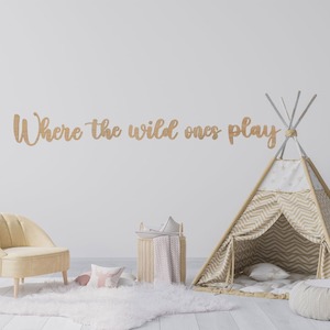 Childrens Wall Decor: Where The Wild Ones Play Bamboo