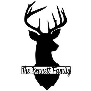 Family 1: Personalised Stag Laser Cut Wood Nude